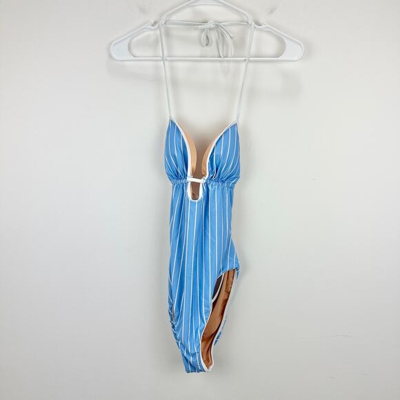 J. Crew Blue and White Striped One Piece Swimsuit - Picture 5 of 13